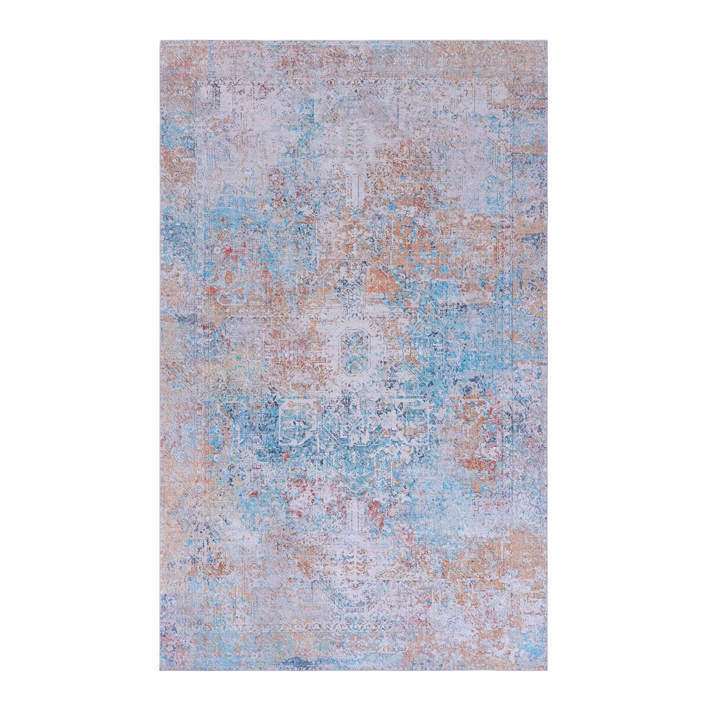 Washable Area Rug with Soft Low Pile - Maval by Naar Rug - Dark Red or Beige
