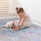 Washable Area Rug with Soft Low Pile - Maval by Naar Rug - Dark Red or Beige