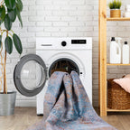 Washable Area Rug with Soft Low Pile - Maval by Naar Rug - Dark Red or Beige