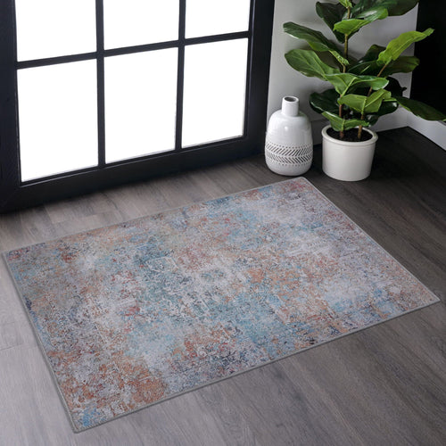 Washable Area Rug with Soft Low Pile - Maval by Naar Rug - Dark Red or Beige